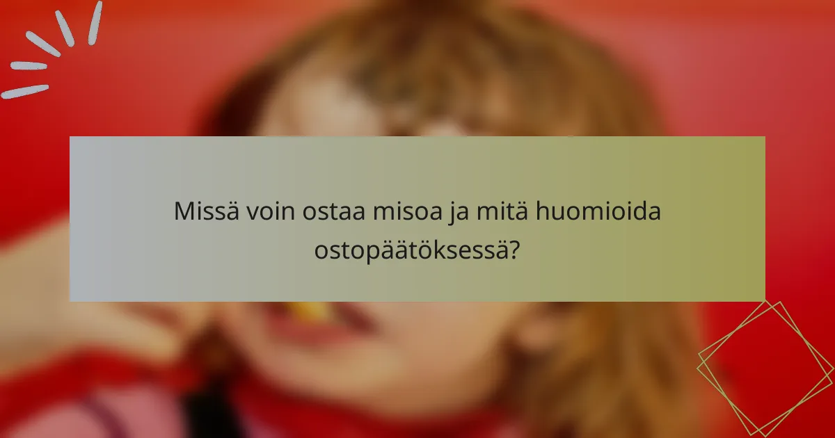 Missä voin ostaa misoa ja mitä huomioida ostopäätöksessä?